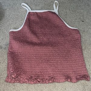 smocked high neck tank top
